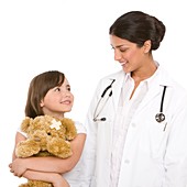 Paediatric doctor and patient