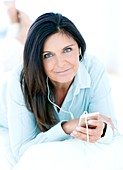 Woman listening to music