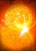 Aztec Sun Stone,artwork