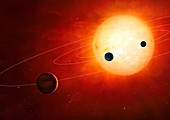Artwork of exoplanets around nearby star