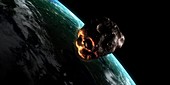 Asteroid approaching Earth,artwork