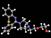 Quetiapine drug molecule