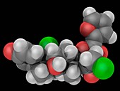 Mometasone furoate drug molecule