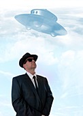 Government UFO inspector,composite image