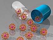 Medical nanoparticles,conceptual image