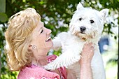 Woman with pet dog