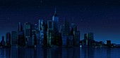 Cityscape at night,artwork