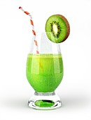 Glass of kiwi juice,artwork