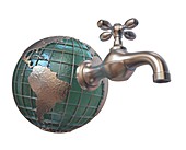 Global water supply,conceptual artwork