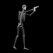 Skeleton with gun,artwork