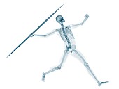 Skeleton throwing javelin,artwork