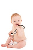 Baby with stethoscope