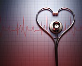 Stethoscope in heart shape
