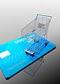 Credit card and trolley,artwork
