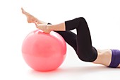 Woman with fitness ball