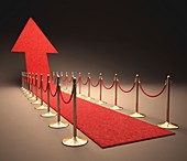 Arrow and red carpet,artwork