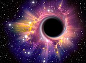 Black hole against starfield,artwork