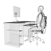 Person sitting with correct posture