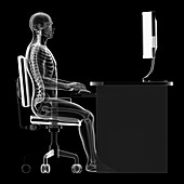 Person sitting with correct posture