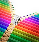 Colouring pencils and sharpener,artwork
