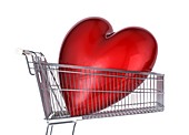 Heart inside a shopping trolley,artwork