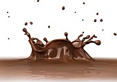 Brown liquid splashing,artwork