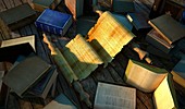 Books and parchment,artwork