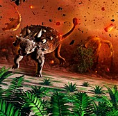 Ankylosaurs caught in blast wave
