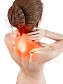 Human neck pain,illustration