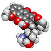 Daunorubicin cancer drug molecule