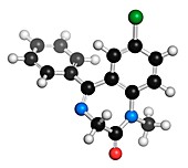 Diazepam benzodiazepine drug molecule