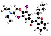 Amiodarone antiarrhythmic drug molecule