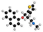 Duloxetine antidepressant drug molecule