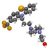 Fluphenazine antipsychotic drug molecule