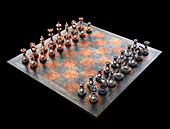 Chess board and pieces,illustration