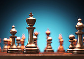 Chess board and pieces,illustration