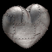 Steel heart with rivets,illustration
