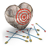 Metal heart target,illustration