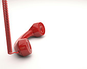 Red telephone handset,illustration