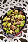 Brussels sprouts in dish