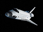 Space shuttle in space,illustration