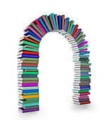 Books in shape of an arch,illustration