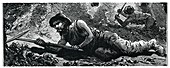 Miners in the pit,illustration