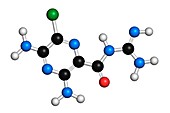 Amiloride diuretic drug molecule