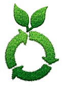 Grass recycling logo,illustration