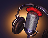 Microphone and headphones,illustration