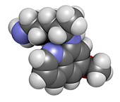 Primaquine malaria drug molecule
