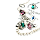 Jewellery with gemstones and diamonds