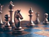 Chess piece on chess board,illustration