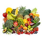 Selection of fresh fruit and vegetables